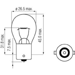 Żarówka 12V 25W BA15s