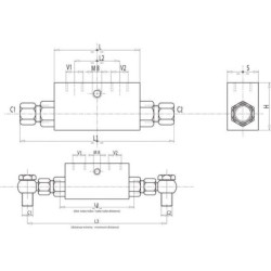 "Zawór zwrotny sterowany bliźniaczy VBPDE-2, G1/4"" - M18 x 1,5 12L"