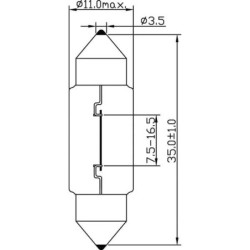 Żarówka rurkowa 12V 5W SV8.5 Kramp