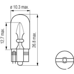 Żarówka 12V 3W W2,1x9,5d