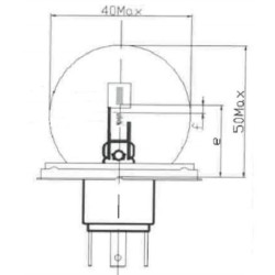 Żarówka 12V 45/40W P45t żółta