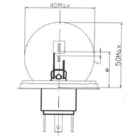 Żarówka 12V 45/40W P45t żółta