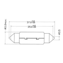 Żarówka 12V 10W SV8.5 10X36