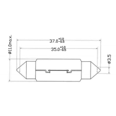 Żarówka 12V 10W SV8.5 10X36