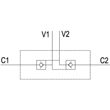 "Zawór zwrotny sterowany bliźniaczy VBPDE-2, G1/2"" - M22 x 1,5 15L"