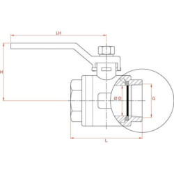 Zawór kulowy stal szlachetna 2xGW 1/4''