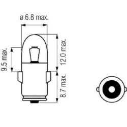 Żarówka 12V 2W BA7s