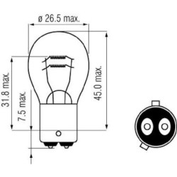 Żarówka 12V 21 4W BAZ15d