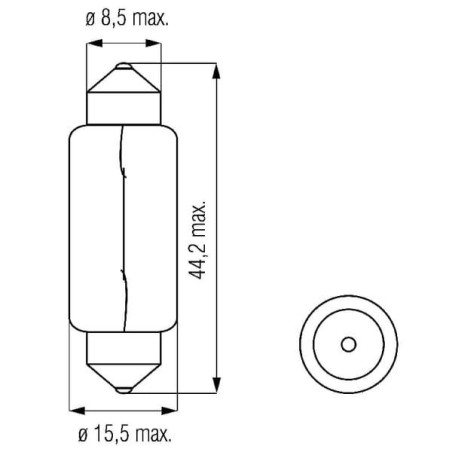 Żarówka 12V 15W SV8.5