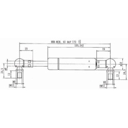 Sprężyna gazowa L173 mm 250N Stabilus