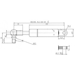 Sprężyna gazowa L265 mm 100N Stabilus