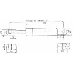 Sprężyna gazowa L500.5 mm 325N Stabilus