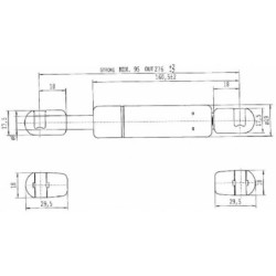 Sprężyna gazowa L276 mm 100N Stabilus