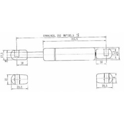 Sprężyna gazowa L585.5 mm 200N Stabilus