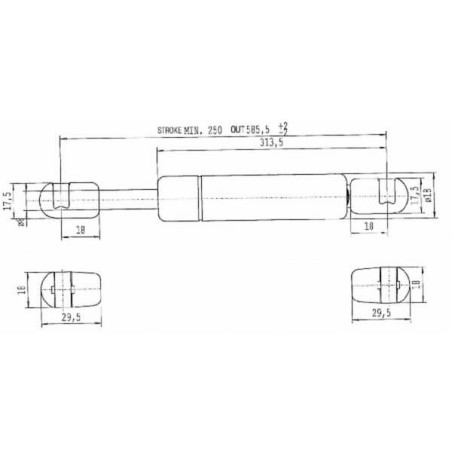 Sprężyna gazowa L585.5 mm 200N Stabilus