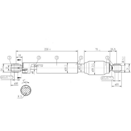 Sprężyna gazowa L538 mm 510N Stabilus