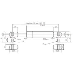 Sprężyna gazowa L699.5 mm 290N Stabilus