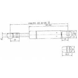 Sprężyna gazowa L590 mm 370N Stabilus