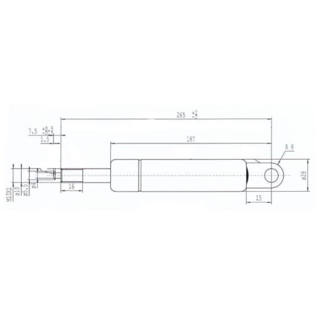 Sprężyna gazowa L265 mm 500N Stabilus