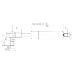 Sprężyna gazowa L422 mm 1700N Stabilus