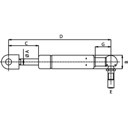 Sprężyna gazowa L256 mm 150N Stabilus