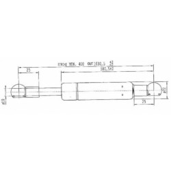 Sprężyna gazowa L1030.5 mm 335N Stabilus