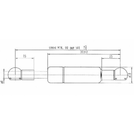 Sprężyna gazowa L501 mm 300N Stabilus