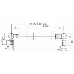 Sprężyna gazowa L173 mm 350N Stabilus