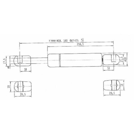 Sprężyna gazowa L475 mm 150N Stabilus