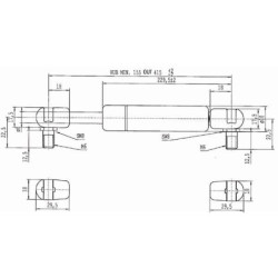 Sprężyna gazowa L415 mm 610N Stabilus