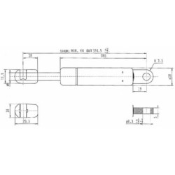 Sprężyna gazowa L326.5 mm 110N Stabilus