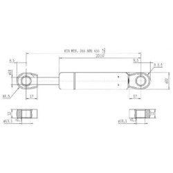 Sprężyna gazowa L650 mm 1000N Stabilus