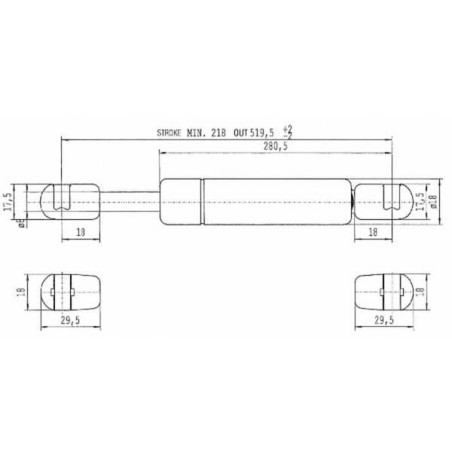 Sprężyna gazowa L519.5 mm 200N Stabilus