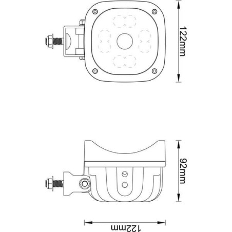 Lampa robocza LED z kamerą, kwadratowa