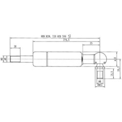 Sprężyna gazowa L586 mm 140N Stabilus