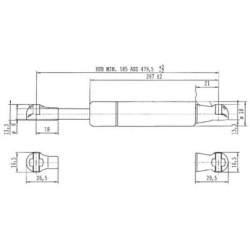 Sprężyna gazowa L479.5 mm 200N Stabilus