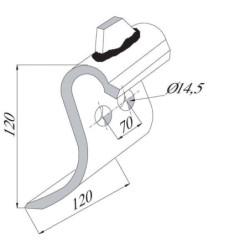 Nóż bijaka 120 mm Dücker nowy