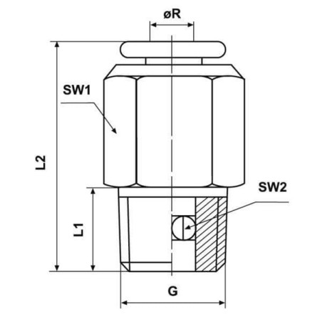 Śrubunek wtykowy prosty 6 mm