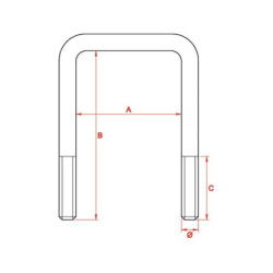 Sworzeń U M14 Frame 100