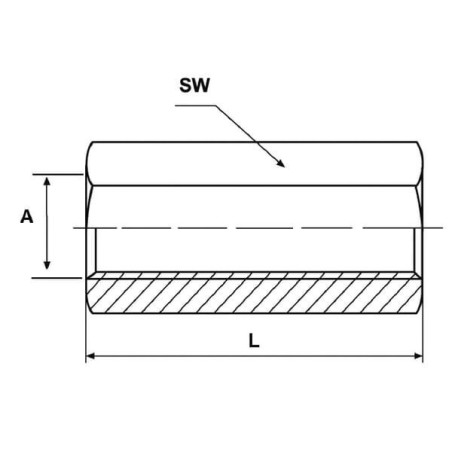 Mufa łącząca, gwint wewnętrzny