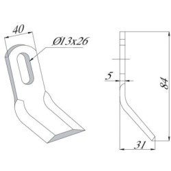 Nóż bijaka 40x84 mm SMA