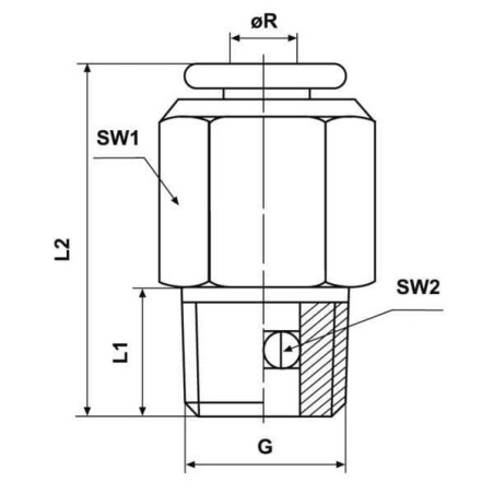 Śrubunek wtykowy prosty 4 mm