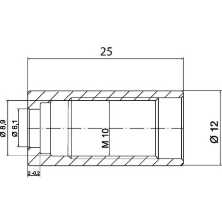 Tuleja Ø12x25mm DN10.5 stal / ocynk Kramp