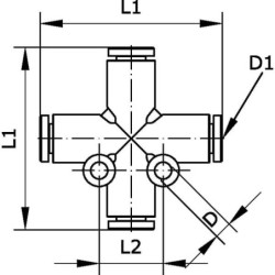 Czwórnik wtykowy, 8 mm Kramp