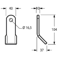 Nóż bijakowy 55x10x104 mm Fischer