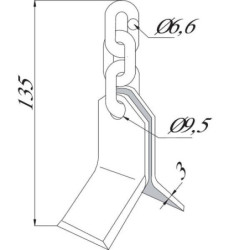 Nóż bijaka 34x135 mm Bomford RK 2 1/2