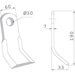 Nóż bijaka 60x190 mm Saxonia