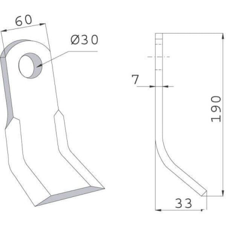 Nóż bijaka 60x190 mm Saxonia