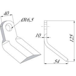 Nóż bijaka 40x125 mm Breviglier