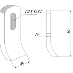 Nóż bijaka 40x92 mm Epoke